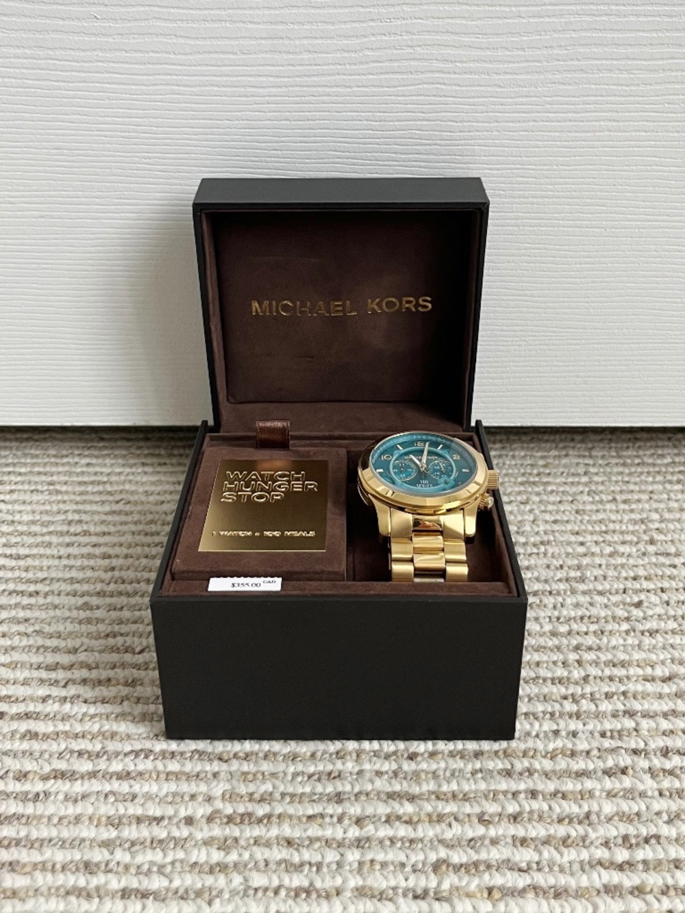 LIKE NEW: Michael Kors MK8315 Gold-Tone Watch Hunger Stop Runway Watch